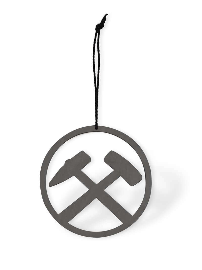 Geschenkanhänger Schlägel und Eisen schwarz
