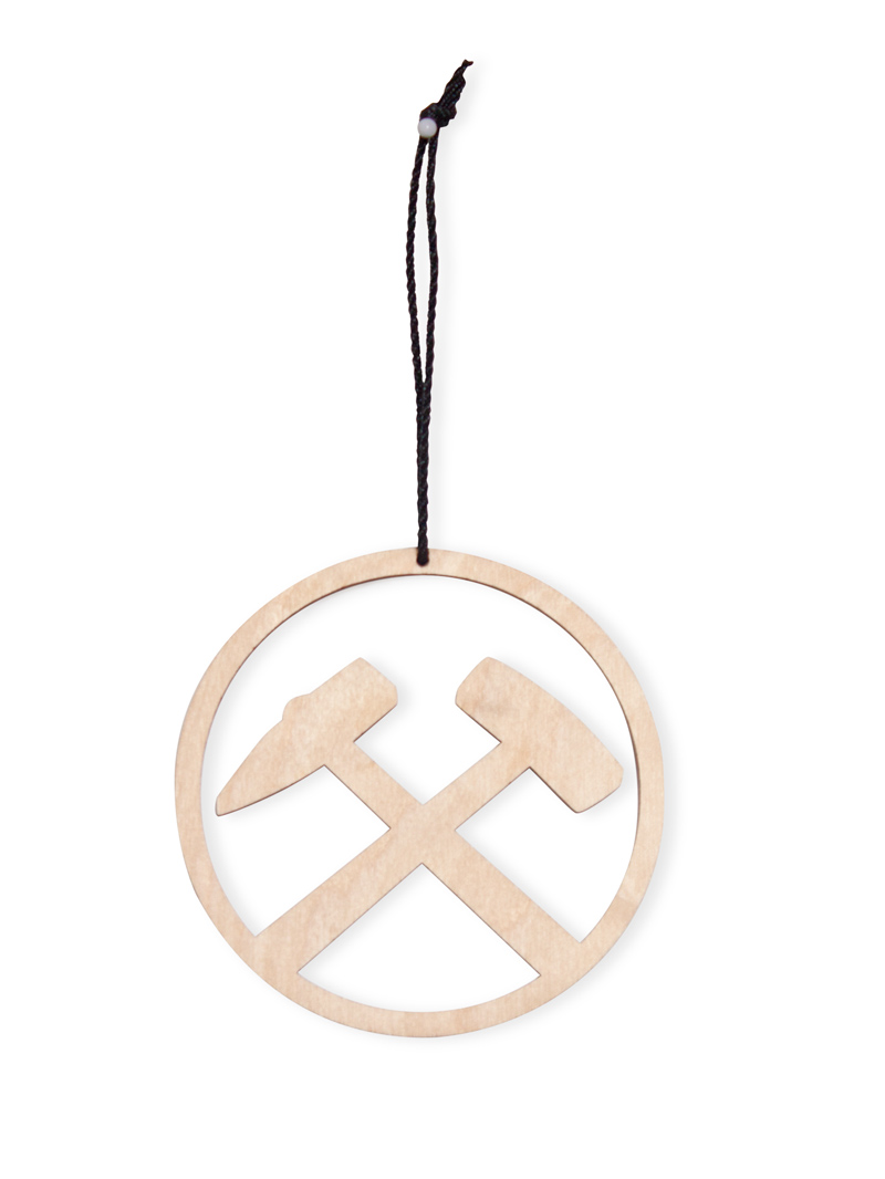 Geschenkanhänger Schlägel und Eisen natur